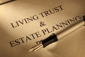 Living Trust and Estate Planning document with pen